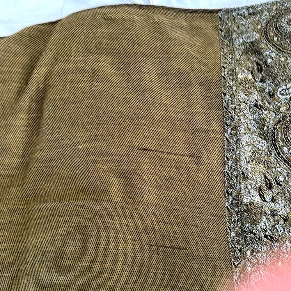 Olive and silver pashmina
